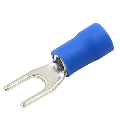 Insulated Fork Spade Wire Connector Crimp Terminal For 14-16 AWG 1.5-2.5 Mm2 Blue Pro Grade Terminal