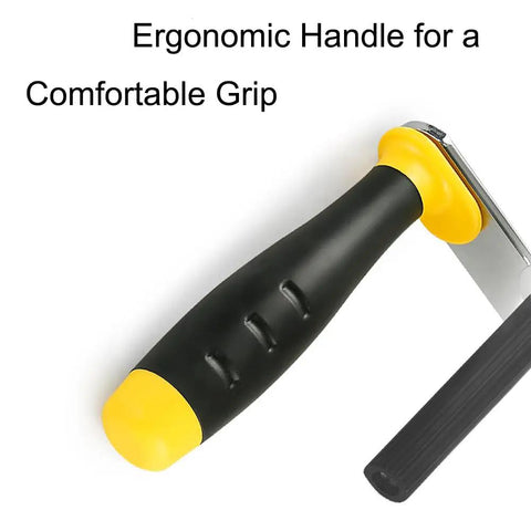 Built Like A Tank Portable Drywall Panel Lifter With Anti Slip Rubber Sleeve For Gypsum Boards Doors And Glass Heavy Duty Carrier Ergonomic black and yellow handle for comfortable grip.