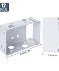 2 Inch White Low Profile Box Mount Blind Brackets Bundle, 12 Pcs Six Sets For Window Blinds Headrail Holder Installation