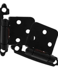 Heavy Duty Steel Cabinet Hinges With Self Closing Spring For RV Cabinets 2 Pack Half Overlay Design in black finish