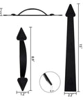 Premium Magnetic Garage Door Hardware Kit 6 Piece Set For Barn Style Doors Offers Legit Tough Steel Build Labeled Measurements