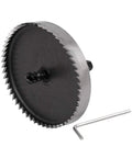 Heavy Duty 90mm HSS Hole Saw Cutter Kit With 6mm Twist Drill Bit, 13mm Cutting Depth, Includes Hex Wrench And Rugged Case, Perfect For Fast Clean Holes In Metal And Wood, Pro Grade DIY showcasing the saw blade with hex wrench
