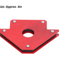 Heavy Duty 4 Inch Magnetic Welding Holder With Strong Magnetism For Iron And Steel Workpiece Clamping Inner Corner Fixture Tool, red metal fixture