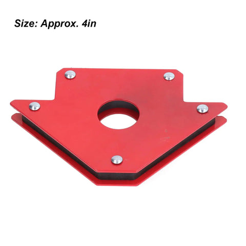 Heavy Duty 4 Inch Magnetic Welding Holder With Strong Magnetism For Iron And Steel Workpiece Clamping Inner Corner Fixture Tool, red metal fixture