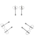Hypoallergenic Stainless Steel Stud Earrings Set For Women And Men Nickel Free 2mm Silver Ball Tiny Earrings 3 Pairs For Everyday Wear Low Key Comfort Durable 316L Surgical Steel Jewelry, 3 pairs shown