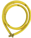 Three Eighths Inch By Six Foot Premium Hybrid Lead In Air Hose For Reels, Oil And Kink Resistant, Cold Weather Flexible, yellow color