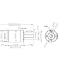 Technical diagram of Planetary Gear Brushless Outrunner Motor For Robotics And RC Builds With 24 Mm Gearbox And 6 Mm Shaft DC 15 V