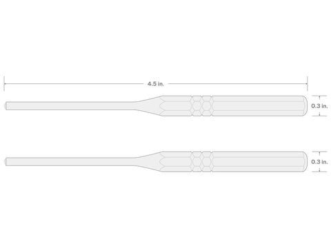 Five Sixty Fourth Inch Roll Pin Punch With Self Centering Guide Ball Tip For Driving Out Hollow Pins, High Carbon Steel, Diagram