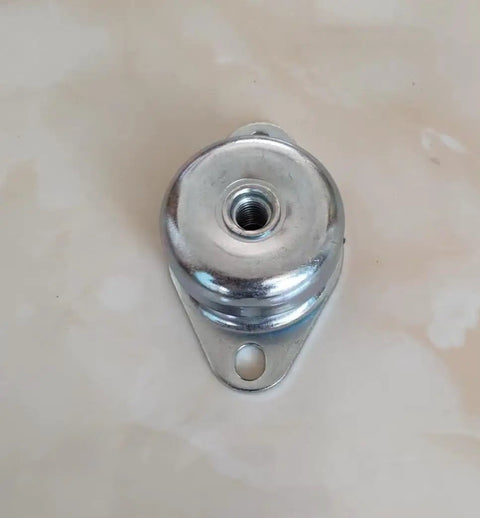 M8 Bell Vibrating Bracket Set With Beefed Up Anti Vibration Pad, Shock Absorber Damper Mounts, Compression And Shear Cup Brackets, Bell Mount Feet For Rock Solid Vibration Control And Safe Rebound, silver metal mount