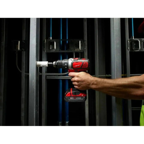 Heavy Duty 18V Cordless Compact Drill Driver Kit Delivers Badass Torque To Your Worksite, in use on metal framing.
