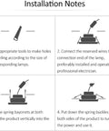 Installation notes for adjustable LED recessed downlights with detailed steps and diagrams for easy setup.