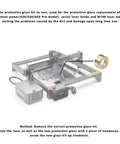 Protective glass replacement kit for ATOMSTACK laser heads; includes window lens and gold mounting ring.