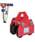 Two Ton Push Trolley Beam Trolley 4400 Lbs Capacity Dual Wheels Crane Lift For Garage Hoist Adjustable Width Rail 2.28 To 5.51 Inches Easy Suspended Hook Operation