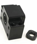 Heavy Duty Ball Screw End Support Kit For SFU1204 SFU1210 SFU1205 SFU1604 SFU1605 SFU1610 With BKBF10 BKBF12 C7 C5 Bearings, black CNC end support block and locknut