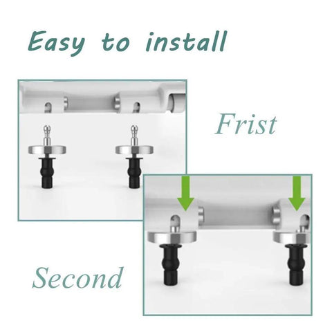 Installation guide showing easy mount process for Top Shelf Elongated Toilet Seat With Soft Close Slow Closing Lid.
