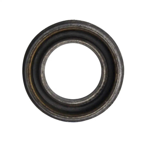 Genuine OEM WPW10538166 Circulation Pump Inlet Grommet For Dishwashers, black round rubber grommet, top view