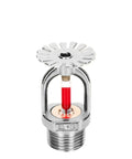 Top Shelf Quick Response Fire Sprinkler Heads 6 Pack Half Inch NPT Thread 155F with chrome finish and glass bulb.