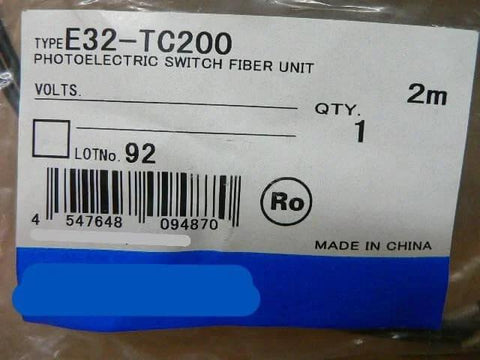 Label of Through-Beam Fiber Optic Photoelectric Sensor Cable E32-Tc200 Compatible for Industrial Automation, 2m length