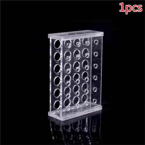 1 Pack 24 Socket Lab Test Tube Rack For 5ml And 10ml Tubes, Tough Polystyrene Plastic Organizer, Easy To Clean