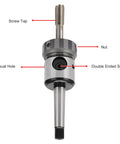 Beefy MT3 Annular Cutter Arbor For Drilling And Milling Machines, 40Cr Steel Build, M5 To M20 Clamp Range (3/36 To 3/4 Inch), MT3 Taper, 0.03 mm Precision, HRC45-48 Hardness, Drill Tap Holder Tool with screw tap and nut