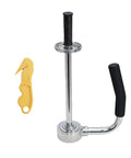 Manual Pallet Stretch Film Dispenser With Built In Cutter And Film Holder Handy Easy Assembly Adjustable For Multiple Roll Sizes Durable Shrink Wrap Tool For Fast Secure Pallet Wrapping, chrome steel