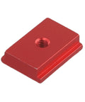 Premium Aluminum Alloy T Slot Nut For Woodworking Holds Tight On Table Saws Miter Saws Drill Press Tables Milling Machines With Secure Fit, red finish with threaded hole.