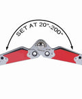 Heavy Duty Magnetic Welding Positioner Fixture With Adjustable Angles For Secure Metalwork Holds 77 Lbs showing angle adjustments at 20-200°.