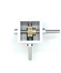 Heavy Duty Worm Gear Reducer Right Angle Drive Gearbox With Dual Output Shafts, showcasing internal gears and aluminum casing.