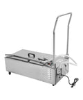 Commercial 55 Gallon Portable Fryer Oil Filter Cart With 110V Pump Corrosion Resistant Stainless Steel Kitchen Machine for easy mobility.