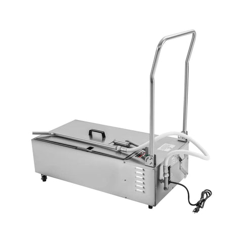 Commercial 55 Gallon Portable Fryer Oil Filter Cart With 110V Pump Corrosion Resistant Stainless Steel Kitchen Machine for easy mobility.