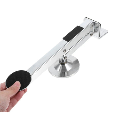Heavy Duty Door Lifter Tool For Drywall And Board Work Easy Window Hinge Hoist shown in ergonomic design with a steel frame.