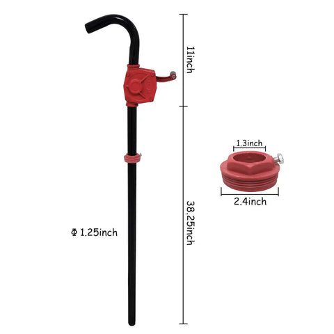 No Gimmicks Real Deal Heavy Duty Manual Rotary Hand Pump Made For Diesel Gasoline And Kerosene Shifts Smoothly Yanks Fluids Quick From Heavy Steel Drums, 38.25 inch long