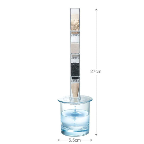 Hands-On Desalination Kit For Kids And Teens A Cool Lab Grade Science Toy To Learn Climate Change Global Warming And Salt Removal From Seawater An Eco Smart Gift For Girls And Boys showing layered filtration system with 27cm height.