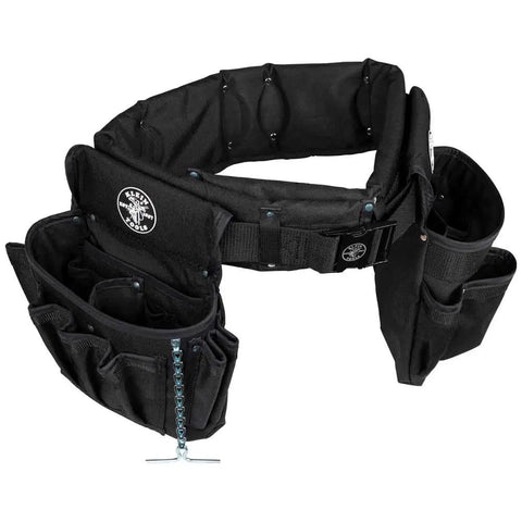 Pro Grade Electrician Tool Belt and Pouch Set With Padded Belt For The Job Site, 8 Pocket Pouch, 19 Pocket Pouch, Hammer Holder, Cordura