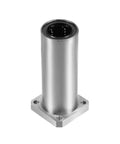Front view of Beefy Extra Long Square Flange Linear Ball Bearing Bushing 30mm Bore, 45mm OD, 123mm Length, Dual Sealed Sides