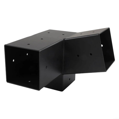 Pergola Bracket Kit With Slanted Roof 15 Degree 3-Way And Unidirectional Corner Connectors Heavy Duty Steel Hardware Black for 4x4 wood