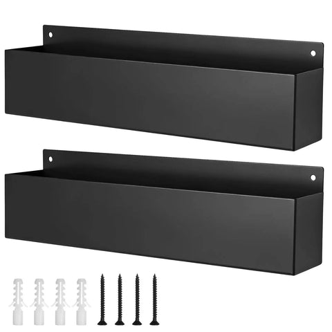 Two Pack Magnetic Storage Can Holder Set For Desk Or Wall Mount, Space Saving Metal Organizer, includes screws and anchors