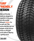 Course Pro 205-50-10 Golf Cart Tires 4-Ply Tubeless Street Style Tread close-up showing non-directional design