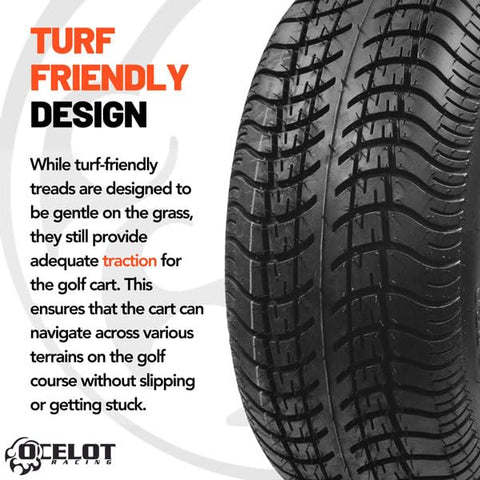 Course Pro 205-50-10 Golf Cart Tires 4-Ply Tubeless Street Style Tread close-up showing non-directional design