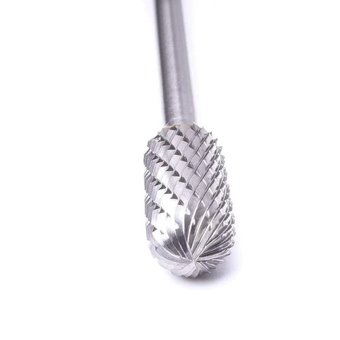 Straight Fire Heavy Duty Tungsten Carbide Burr Featuring An Extra Long Six Inch Shank And Double Cut Heads that grinds through steel or cast iron.