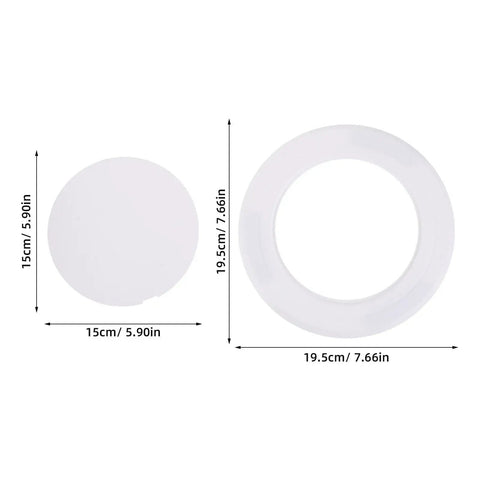 Peel And Stick Round Access Cover Plate 6 Inch For Drywall Ceiling Or Wall Pipe Hole Patching And Heavy Duty Abs Blank Panel dimensions showing round shapes.