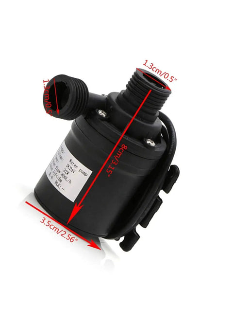 12V Brushless Magnetic Drive Submersible Water Pump Ultra Quiet 800 LPH Capacity dimensional view