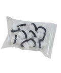 Premium Side Door Skirt Retainer Clips With Durable Door Trim Panel Fasteners That Are Straight Up Fire For Tesla Model Y And Model 3 Aftermarket Auto Body Hardware Kit in a clear pouch showing 10 clips.