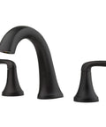Ladera 8 Inch Widespread Double Handle Bathroom Faucet In Matte Black Sleek Modern Style For Your Sink Solid Brass Construction Easy Install Durable LF-049-LR