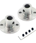 5mm Rigid Flange Shaft Coupling Bundle, Stainless Steel Motor Shaft Connector For RC Models And DIY Projects, 22mm Flange, 10mm Outer Diameter, 12mm Height, M3 Set Screws, Corrosion Resistant, Heavy Duty. Two stainless flange couplings with set screws and hex key