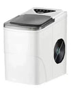 Portable Desktop Ice Maker Compact Countertop Ice Machine For Homes And Outdoor Gatherings, white design with transparent lid.