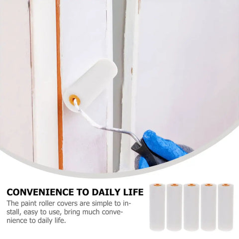 Upgrade Your Home Vibes With This 10 Pack Sponge Paint Roller Cover Set designed for easy installation on walls.