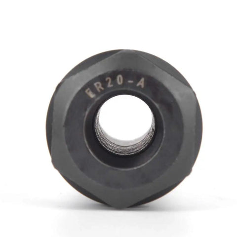 Close-up view of Long Shank ER Collet Chuck Holder nut for CNC Lathe and Milling 150mm Straight Shank ER20A150L.