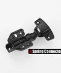 Black Stainless Frameless Cabinet Hinges, 100 Degree Soft Close, Full Overlay, 35mm Cup, Fits 14 To 22mm Doors