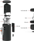 Nuttii&Timemore OX Electric Coffee Grinder Portable Conical Burr Design disassembled view showing materials and components.